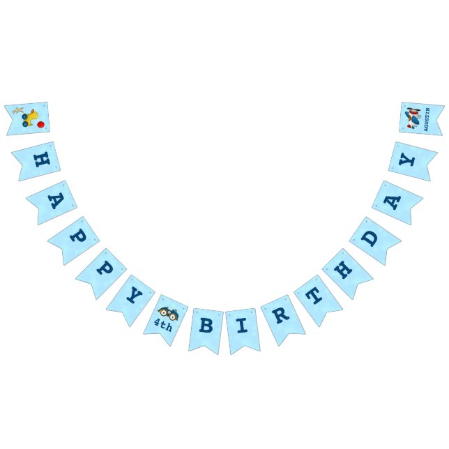 Banderines Cute Kids Toys Feliz cuarto cumpleaños Fiesta (Todo)