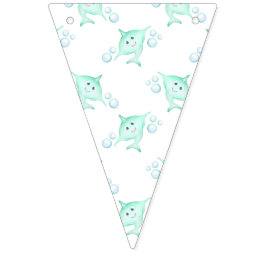 Banderines Cute Pastel Green Kids Watercolor Shark