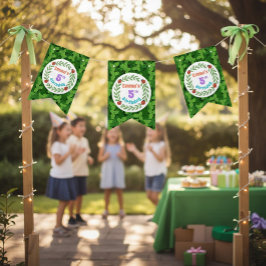 Banderines Cute Personalizado Ladybug & Leaf 5º cumpleaños