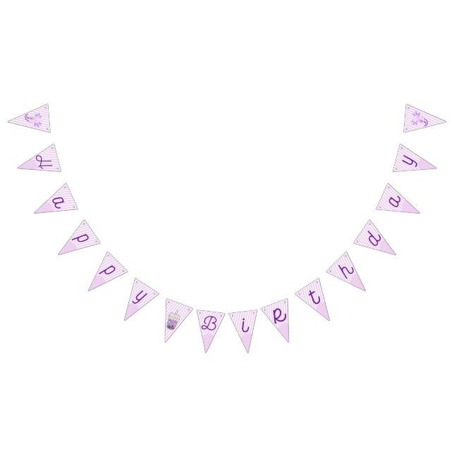 Banderines Cute Purple Axolotl Boba Tea Kids Cumpleaños (Todo)