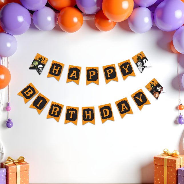 Banderines Cute Spooktacular Halloween Monster Feliz cumpleañ (Subido por el creador)
