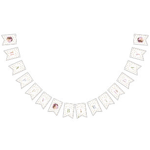 Banderines Cute Watercolor Flor Chica Feliz Cumpleaños