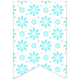 Banderines Daisy delicado blanco y turquesa, patrón de puntos