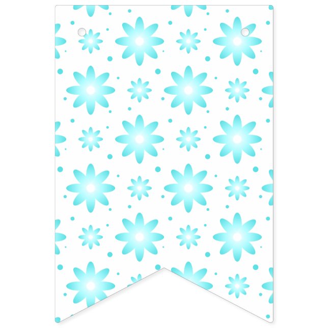 Banderines Daisy delicado blanco y turquesa, patrón de puntos (Primera bandera)