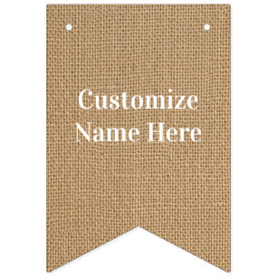 Banderines de arpillera personalizables
