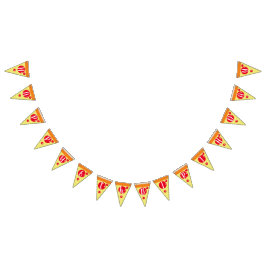 Banderines de cumpleaños de porciones de pizza lin