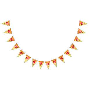 Banderines de cumpleaños de porciones de pizza lin