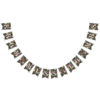 Banderines De Miss a Sra. Banner Bunting Navy Tropical