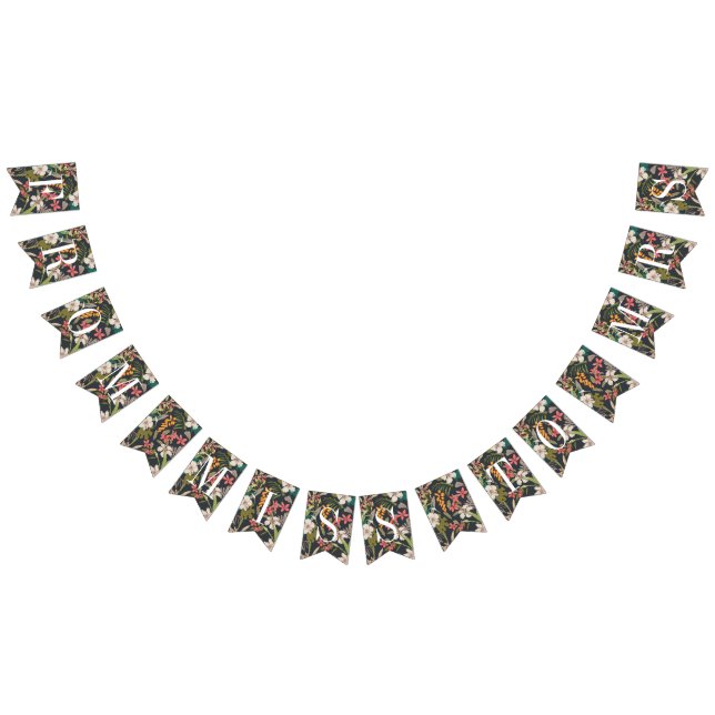 Banderines De Miss a Sra. Banner Bunting Navy Tropical (Todo)