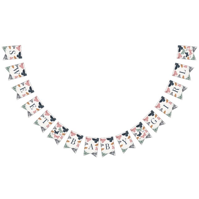 Banderines Decoración Baby Shower Boho Little Butterfly (Todo)