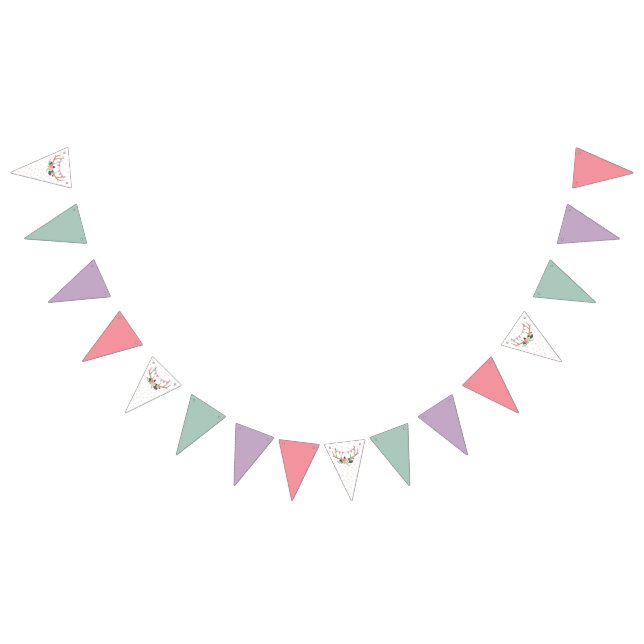 Banderines Decoración de cumpleaños con guirnalda y cuernos d (Todo)