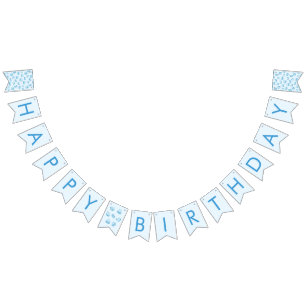 Banderines Decoración de fiesta de cumpleaños de Blue Valenti