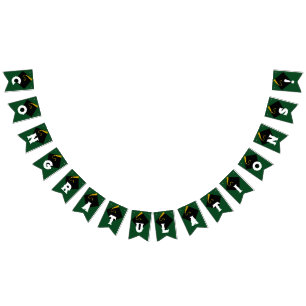 Banderines Decoración de Graduación Verde Felicidades