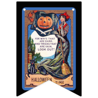 Banderines Decoración de Halloween vintage, Halloween lindo