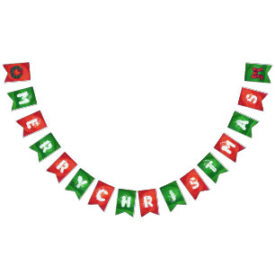 Banderines Decoración de Navidad Roja y Verde