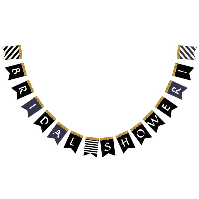 Banderines Decoración Fiesta de ducha de Purpurina de oro bla (Todo)