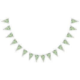 Banderines Decoración minimalista del Boda de Fern Verde