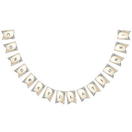 Banderines Decorative Floral Frame with Pearls Bunting Flag