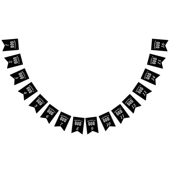 BANDERINES DEDICADO A DIOS PERSONALIZABLE GUAY TEXTO BLANCO (Todo)