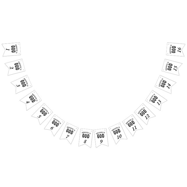 BANDERINES DEDICADO A DIOS PERSONALIZABLE GUAY TEXTO NEGRO (Todo)