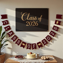 Deep Burgundy Class Of 2026 Graduation Party
