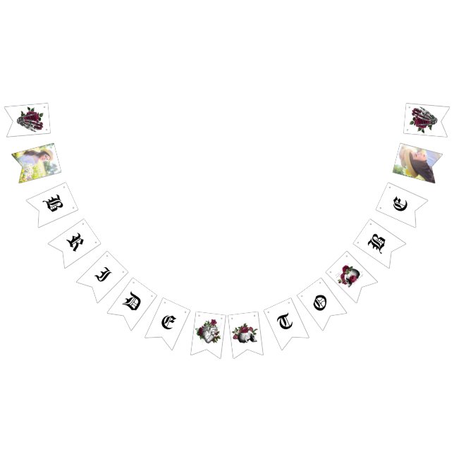 Banderines Deliciosa ducha de novia gótica floral borgoñona (Todo)