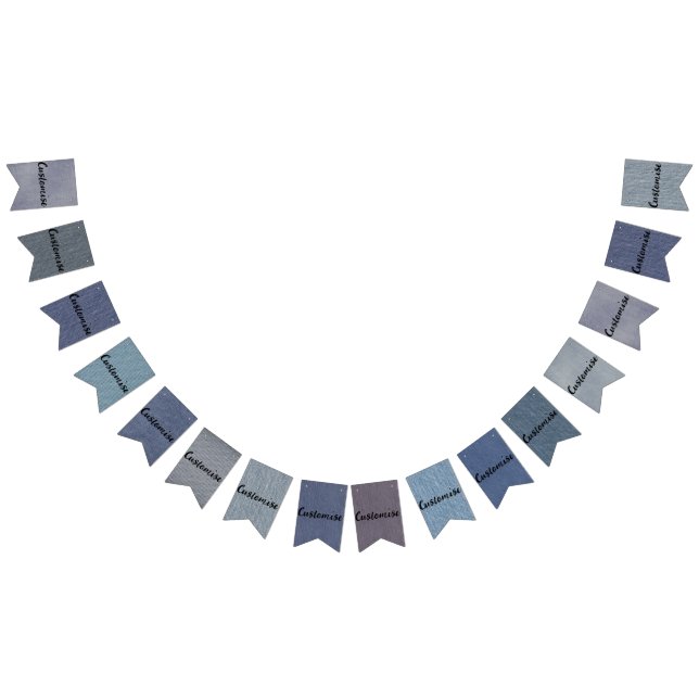 Banderines Denim Bunting Banner Flags personalizable (Todo)