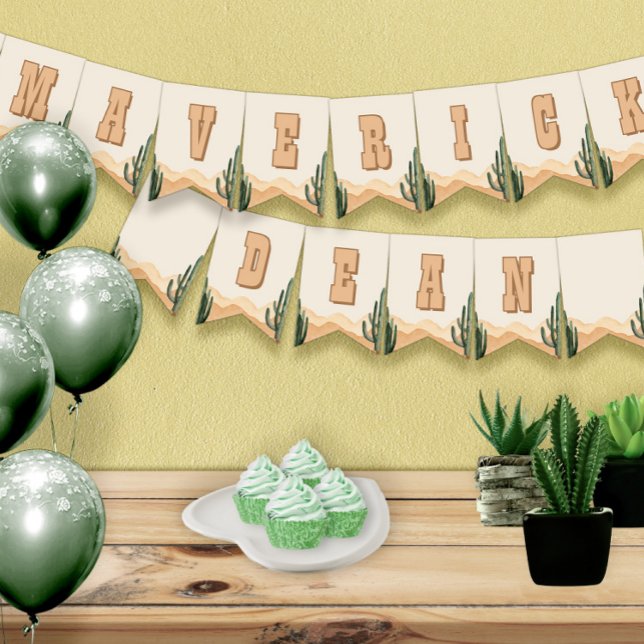 Banderines Desert Cactus Southwest Baby Shower, nombre de cum (Subido por el creador)