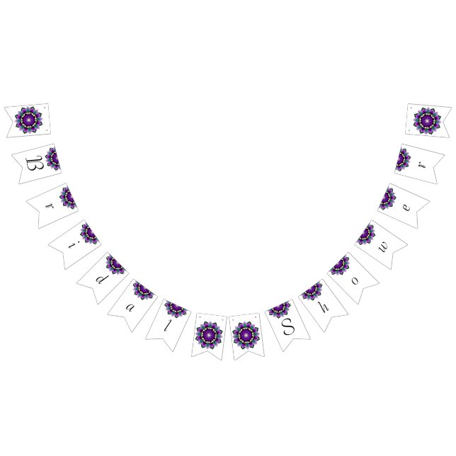 Banderines Despedida de soltera. Mandala en púrpura (Todo)