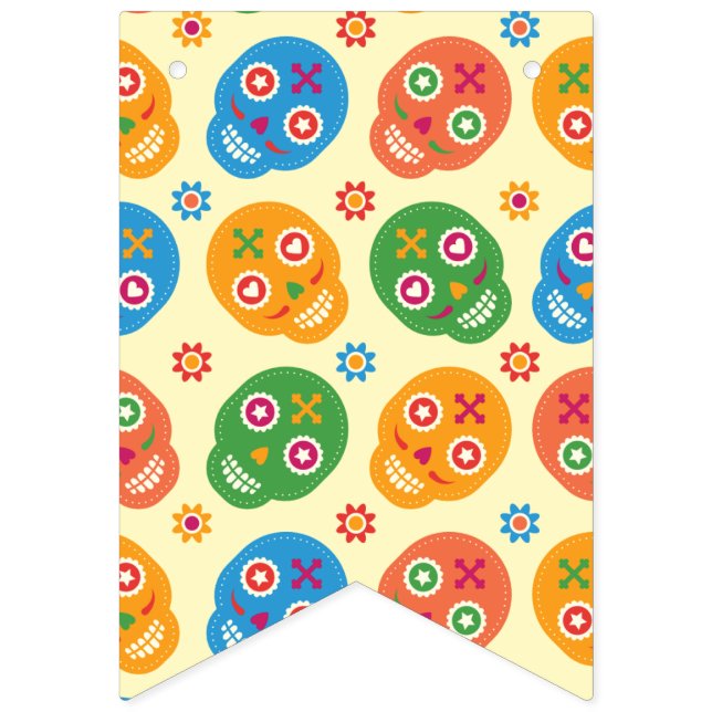 Banderines Dia De Los Muertos. Día de los Muertos. Calaveras  (Primera bandera)
