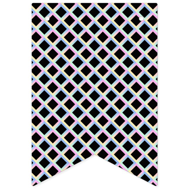 Banderines Diamantes simétricos negros con marcos degradados (Primera bandera)