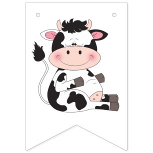 Banderines Dibujo animado lindo de la vaca del bebé
