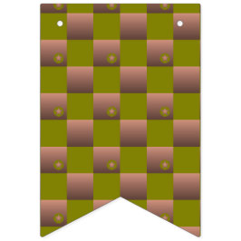 Banderines Dibujo de cuadros en marrón y verde oliva