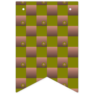 Banderines Dibujo de cuadros en marrón y verde oliva