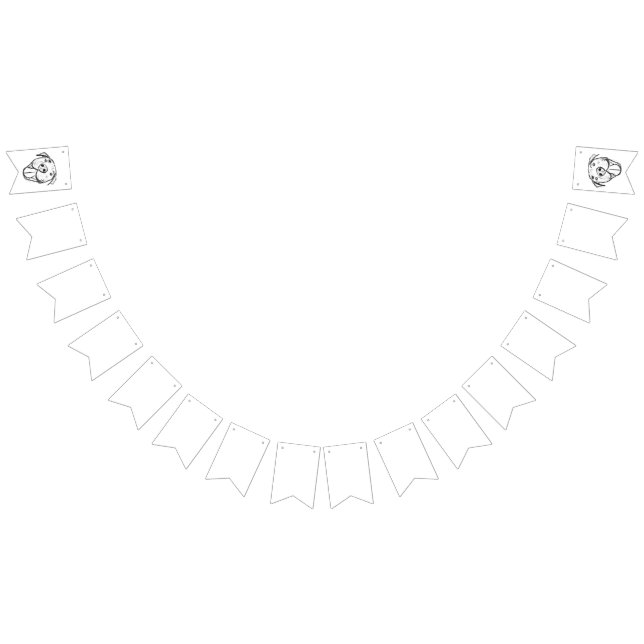 Banderines dibujo de pitbull simple amantes de perros blanco  (Todo)