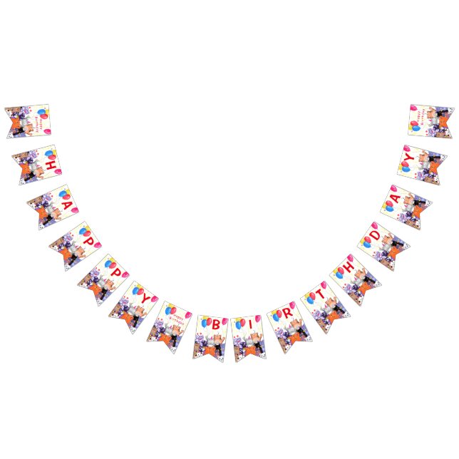 Banderines Dibujo del Personalizado del Fiesta del gato feliz (Todo)