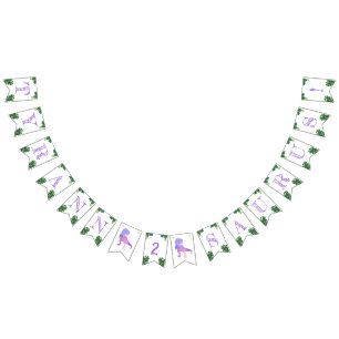 Banderines Dinosaurio 2 cumpleaños Tirano Púrpura Rex