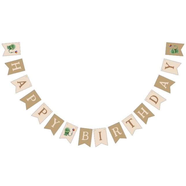 Banderines Dinosaurio con globos Cumpleaños (Todo)
