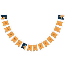 Banderines Dinosaurio Dibujado a Mano Naranja Azul Feliz Cump