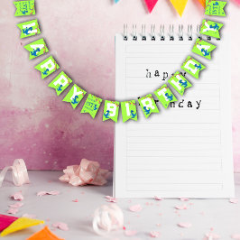 Banderines Dinosaurios azules verdes niños con temas de cumpl