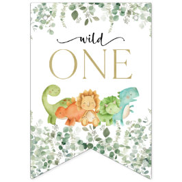 Banderines Dinosaurios Cutos, T-Rex, Jurásico, Primer Cumplea