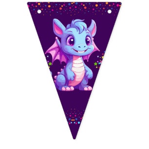 Banderines Dinosaurios de unicornio rosados en el arcoiris