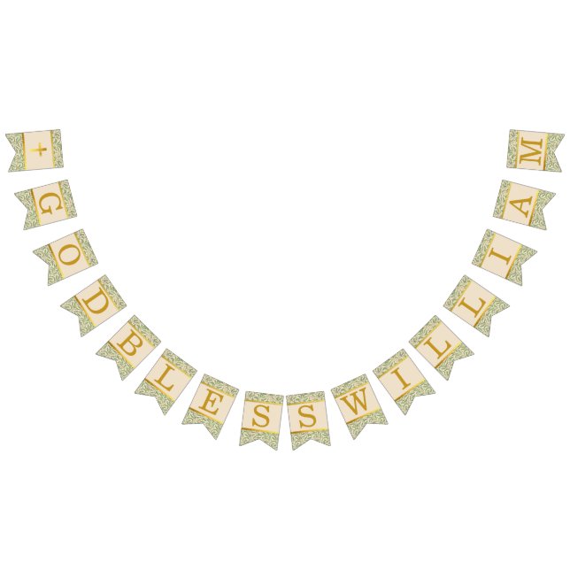 Banderines Dios Bendiga 7 Letras Hojas Verdes Bautismo Comuni (Todo)