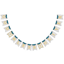 Banderines Dios Bendiga Nombre Azul Geode Niño Comunión de Ba