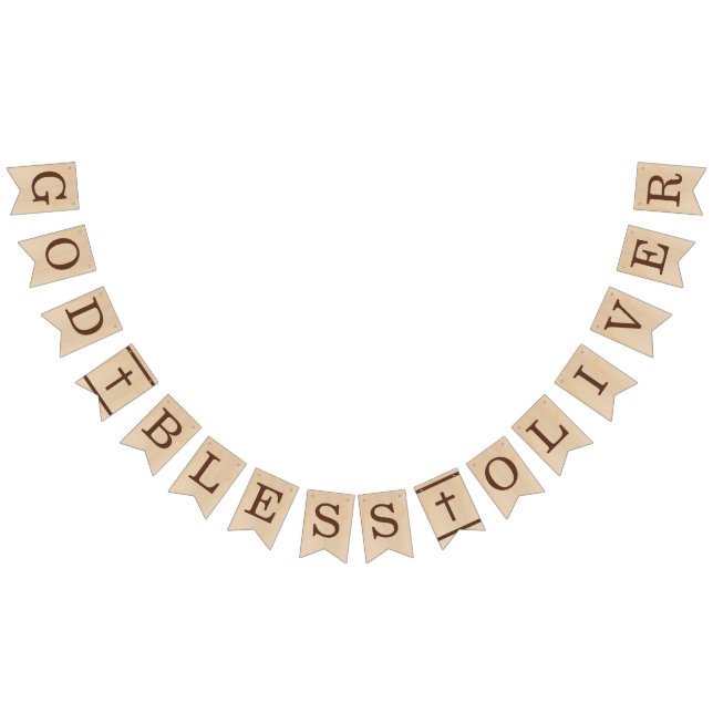 Banderines Dios bendiga Nombre Madera Bautizo Primera Comunió (Todo)