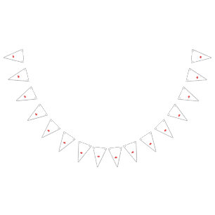 Banderines Diseño de pétalos de flores rojas con un centro az