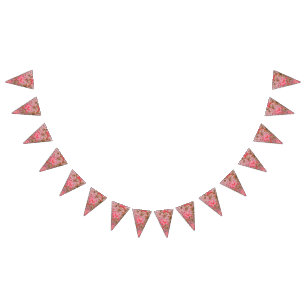 Banderines Diseño de tela elegante con flores intrincadas