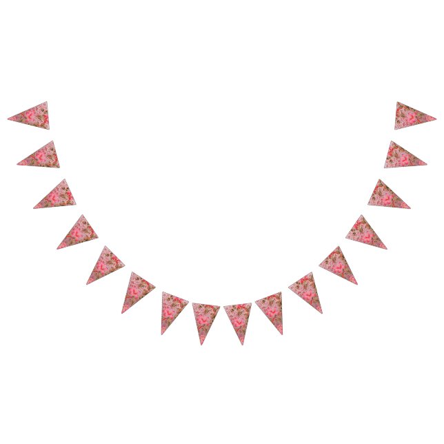 Banderines Diseño de tela elegante con flores intrincadas p (Todo)