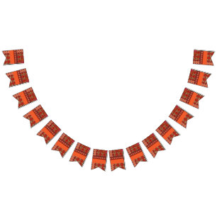 Banderines diseño de un patrón rojo y dorado