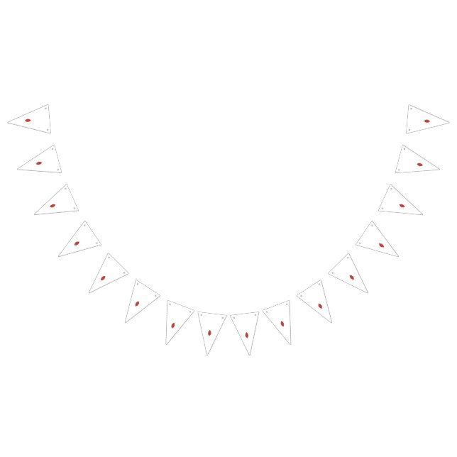 Banderines Diseño gráfico rojo simétrico con geométrica (Todo)